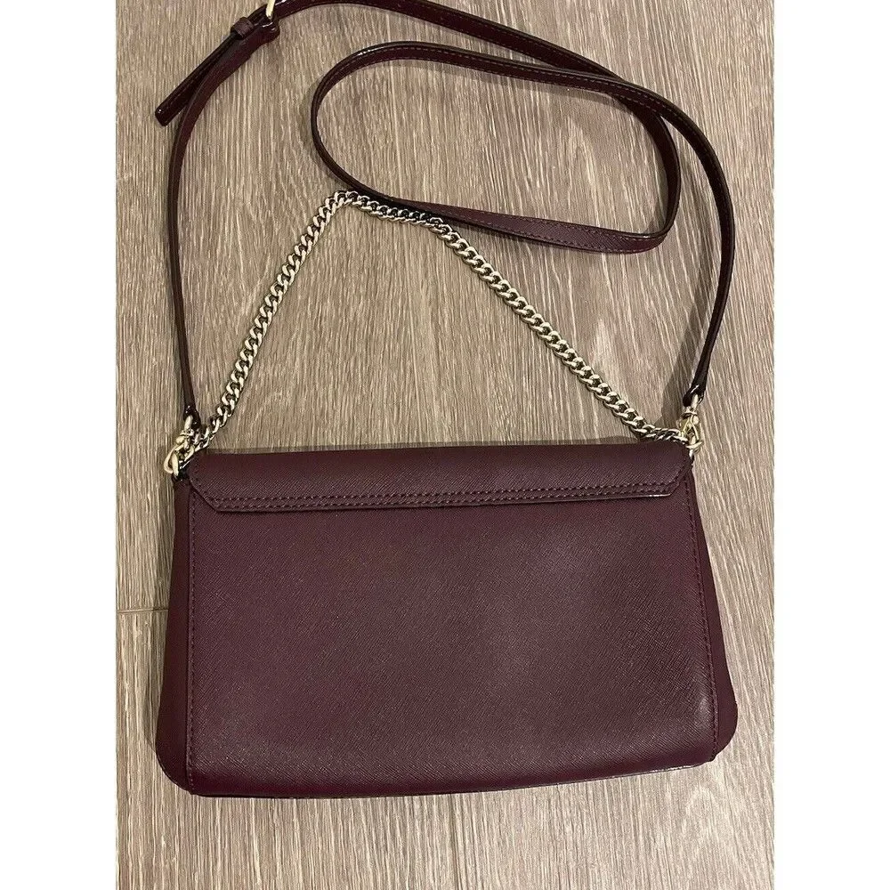 Kate Spade New York Mahogany Greer Laurel Way Leather Crossbody Bag